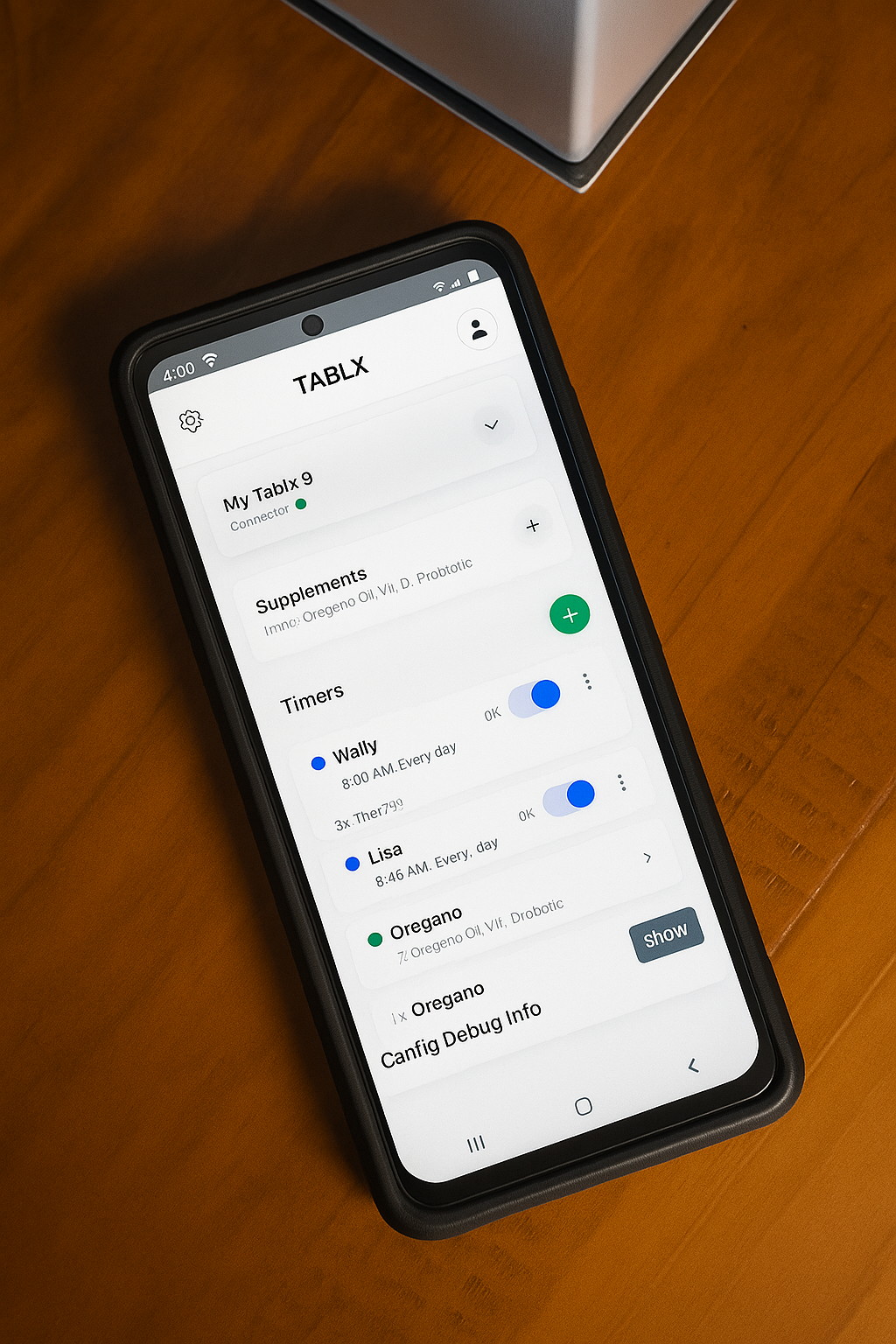 Tablx PRO mobile app interface